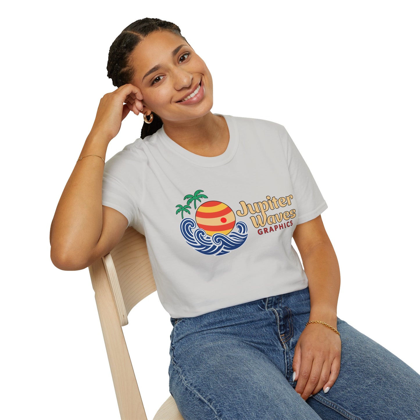 Jupiter Waves Cosmic Surf Graphic Shirt