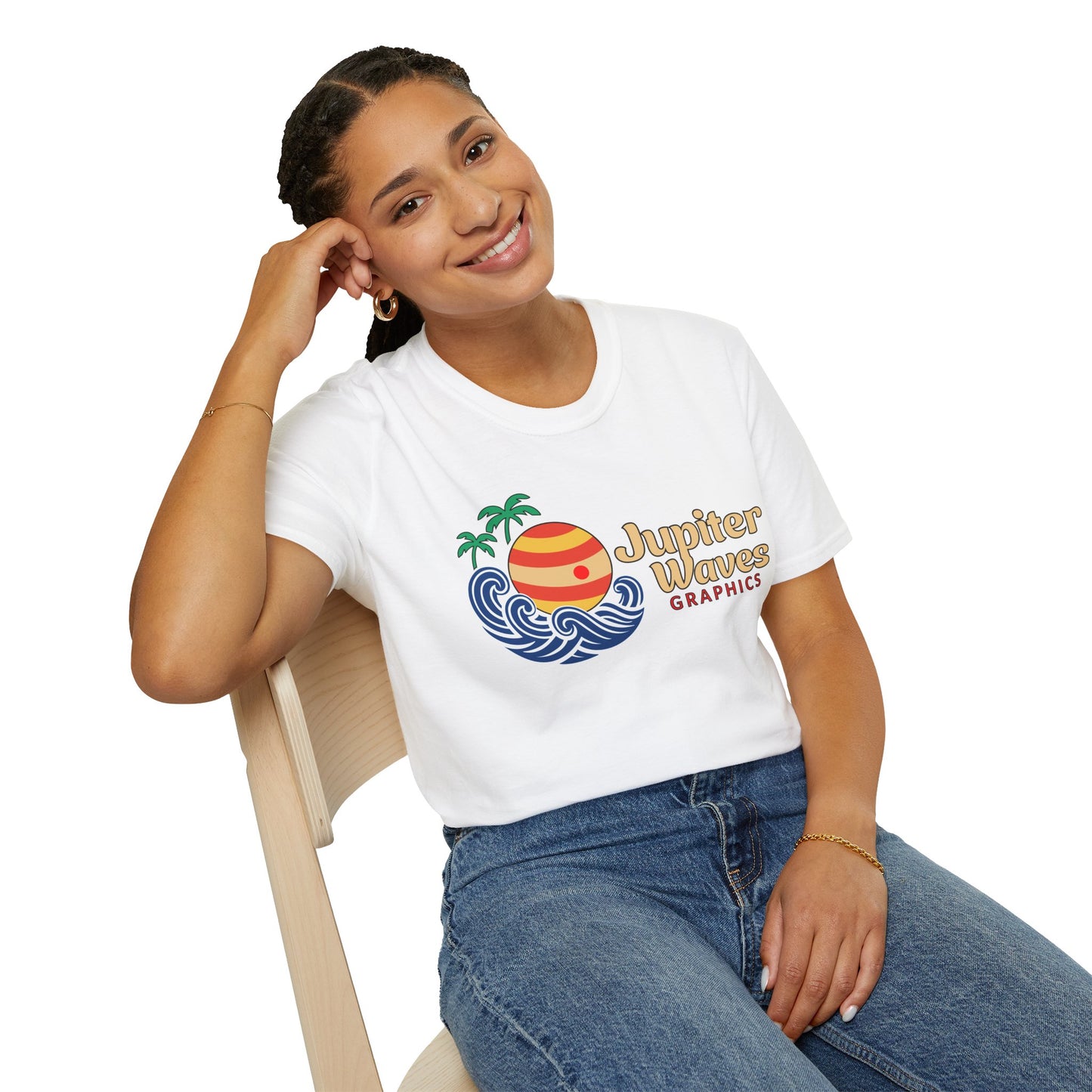 Jupiter Waves Cosmic Surf Graphic Shirt
