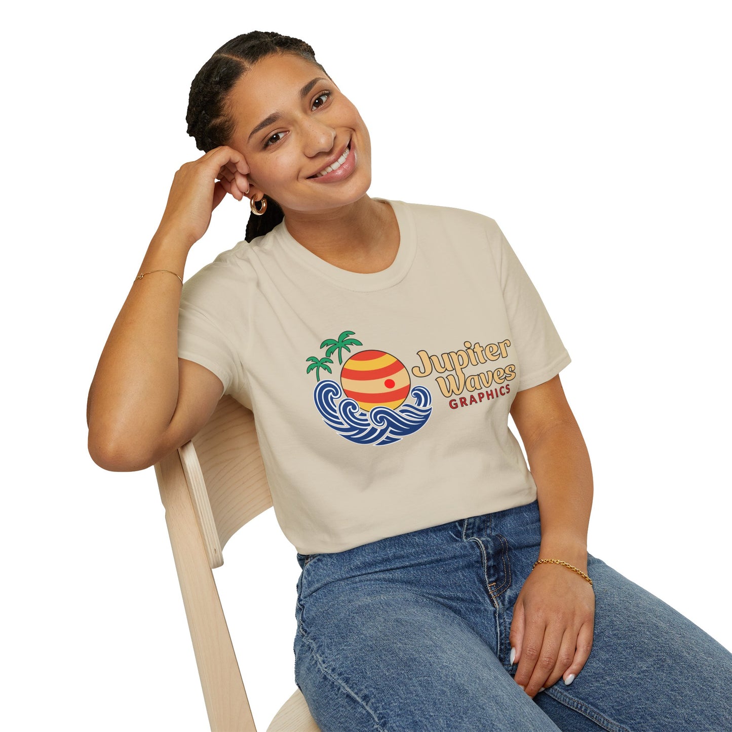 Jupiter Waves Cosmic Surf Graphic Shirt