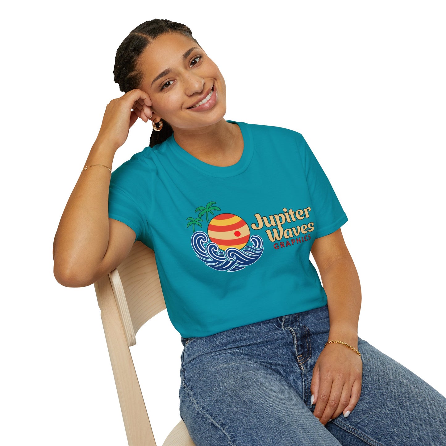 Jupiter Waves Cosmic Surf Graphic Shirt