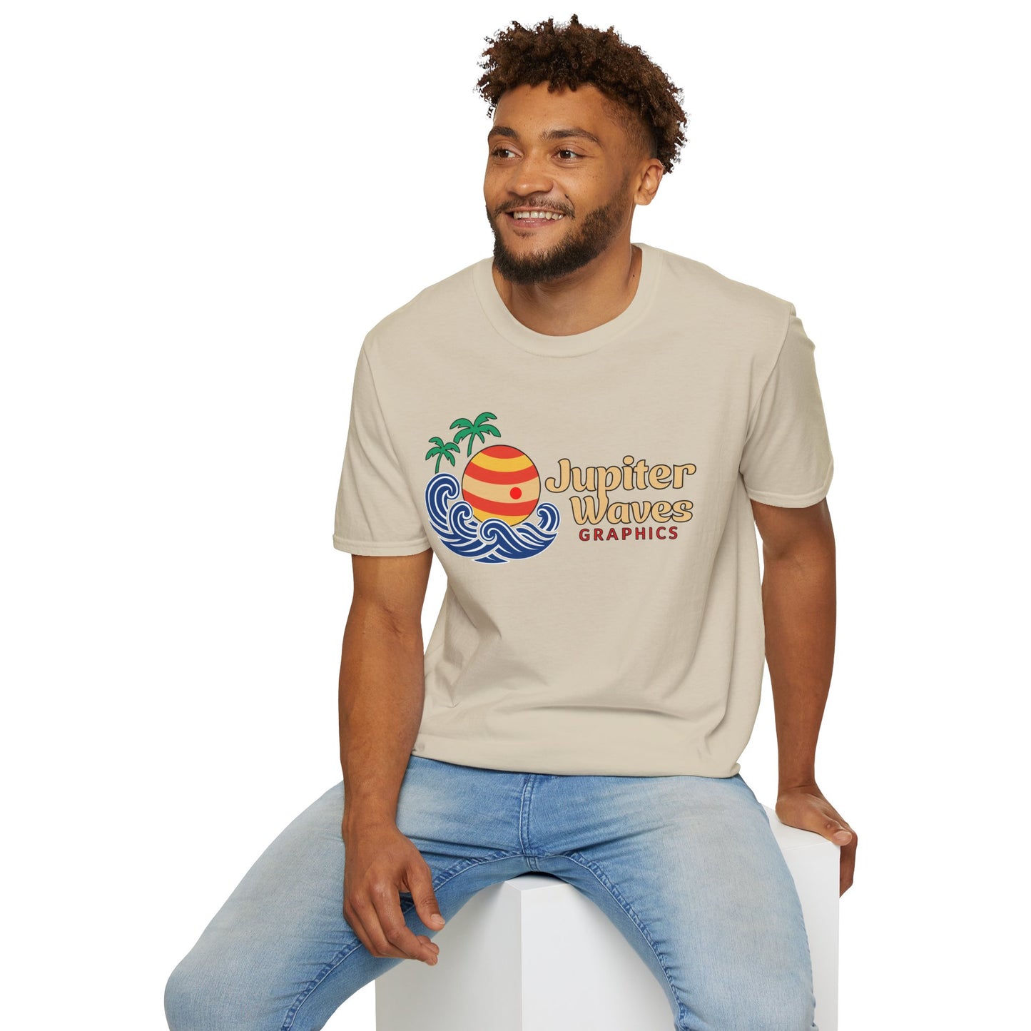 Jupiter Waves Cosmic Surf Graphic Shirt