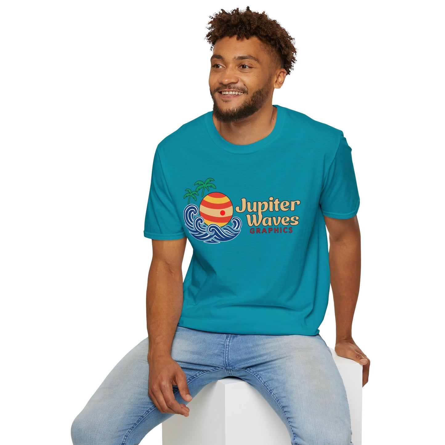 Jupiter Waves Cosmic Surf Graphic Shirt