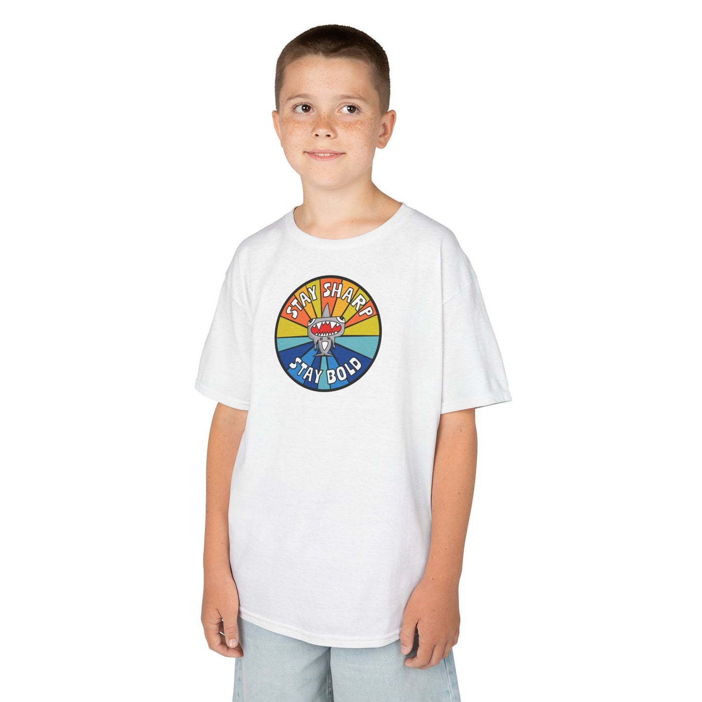 Kids Shark T-Shirt - "STAY SHARP" "STAY BOLD"