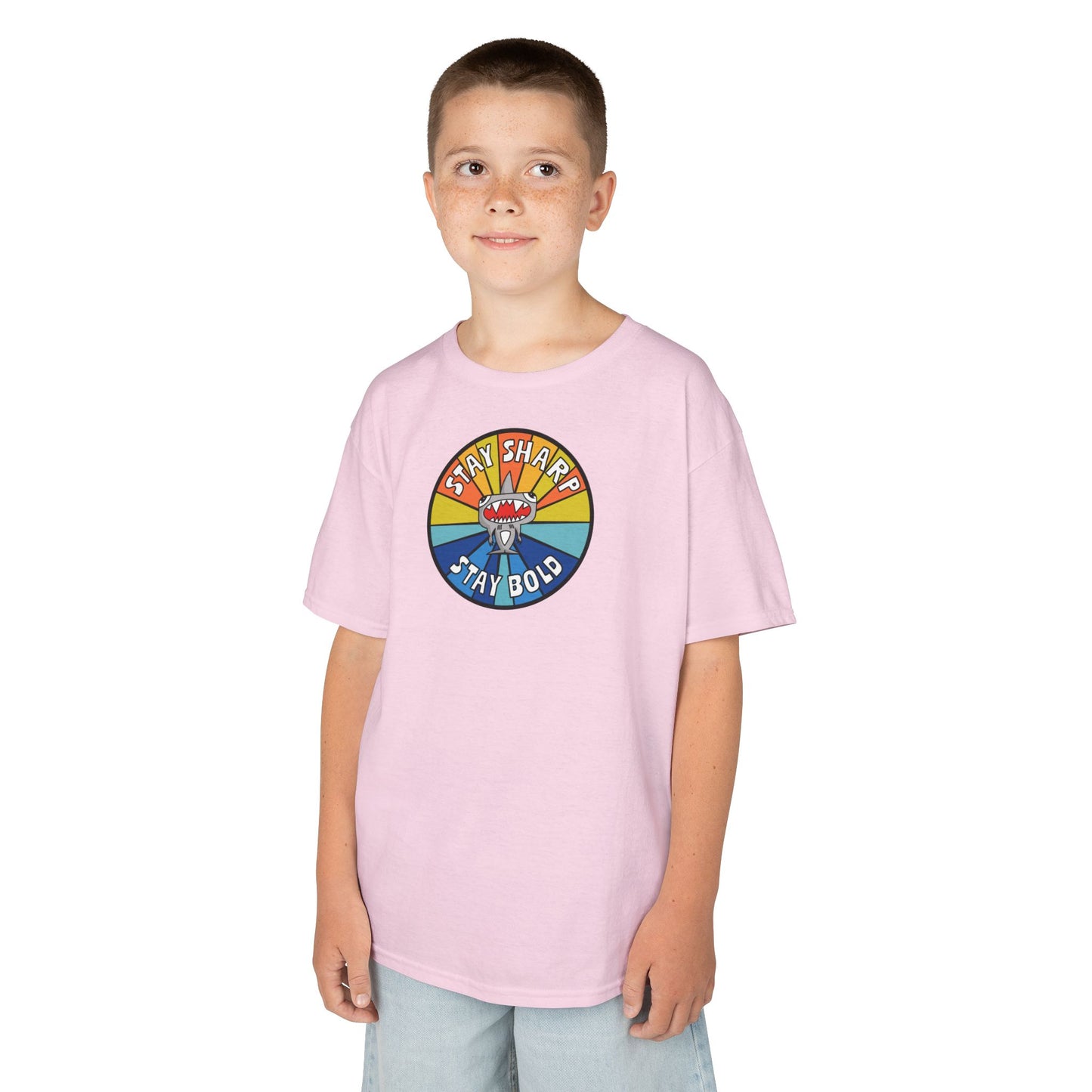 Kids Shark T-Shirt - "STAY SHARP" "STAY BOLD"
