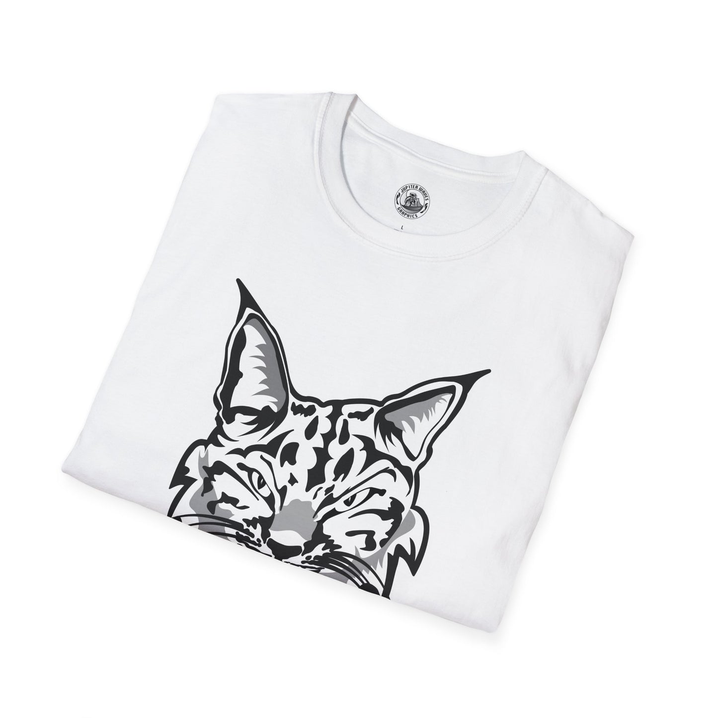 Black and White Bobcat Unisex T-Shirt.