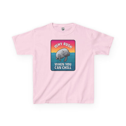 Manatee T-shirt for Kids: "Why Rush When You Can Chill"