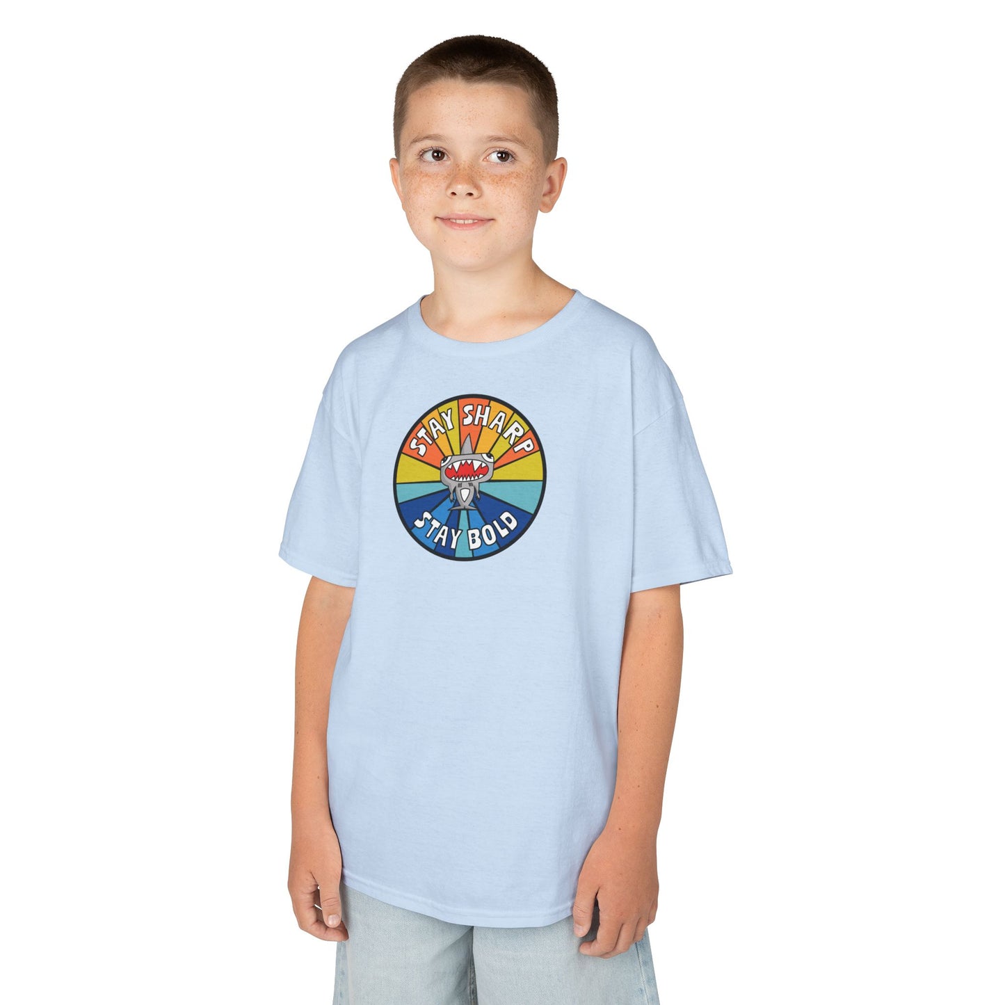 Kids Shark T-Shirt - "STAY SHARP" "STAY BOLD"