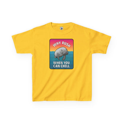Manatee T-shirt for Kids: "Why Rush When You Can Chill"