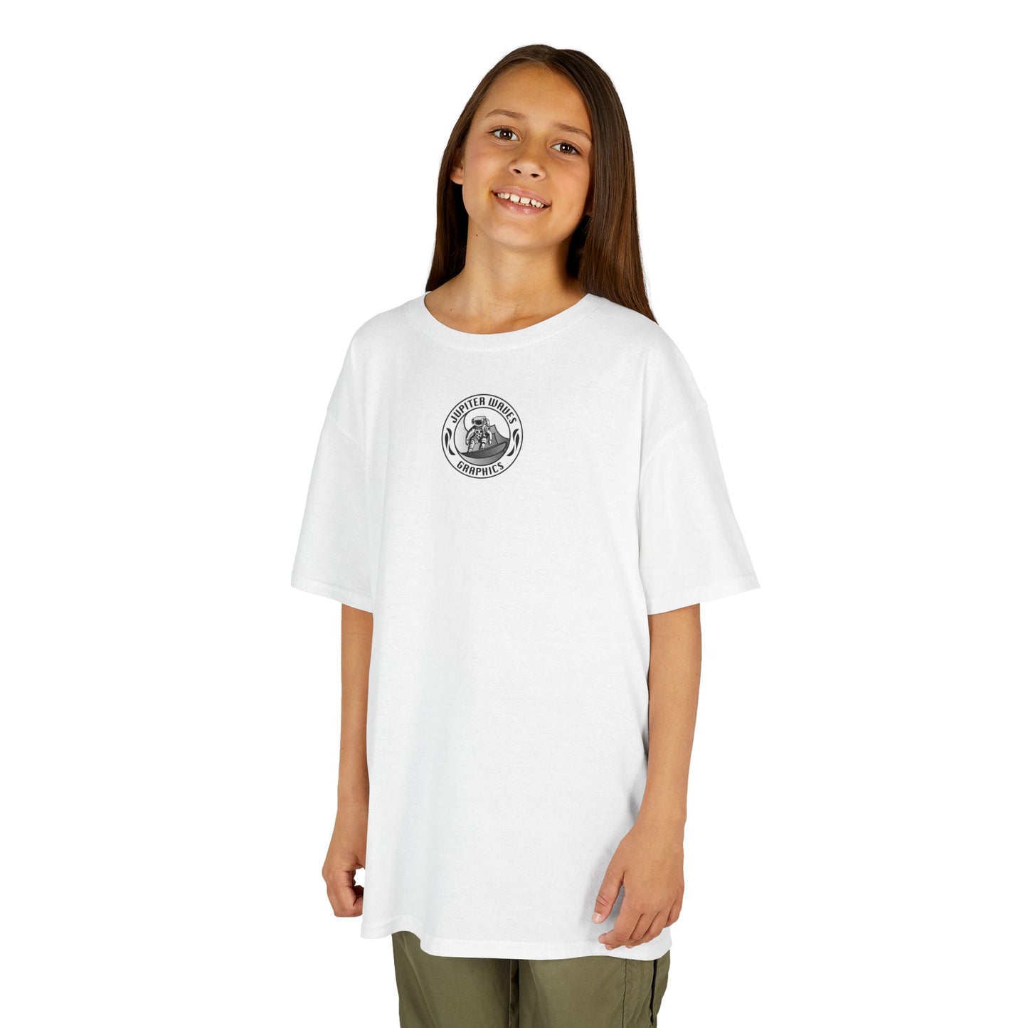 Kids Jupiter Waves Graphics Black and White Logo Shirt.