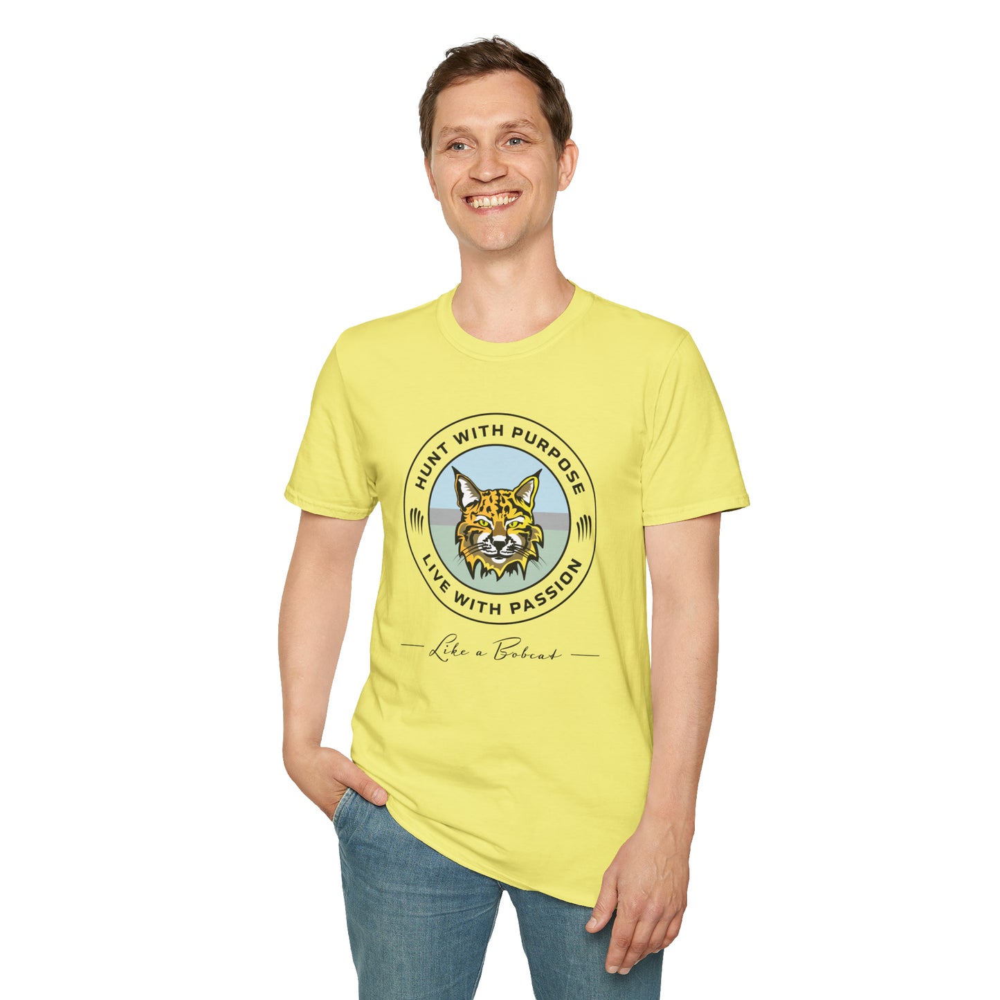 Bobcat Unisex T-Shirt "HUNT WITH PURPOSE" "LIVE WITH PASSION"