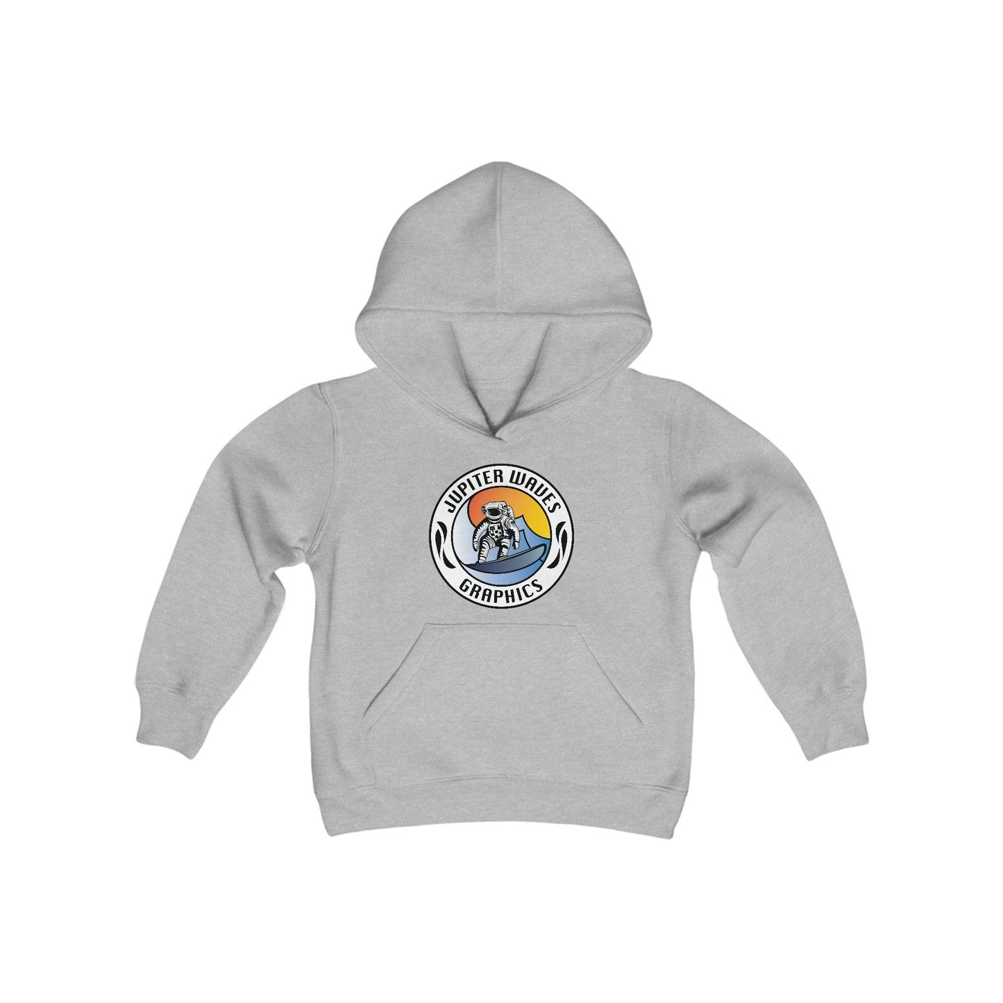 Jupiter Waves Graphics Logo / Youth Heavy Blend Hooded Sweatshirt