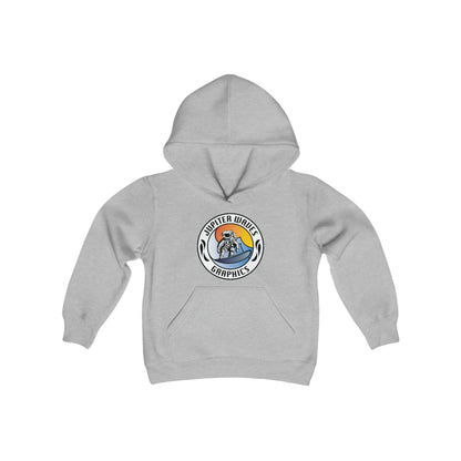 Jupiter Waves Graphics Logo / Youth Heavy Blend Hooded Sweatshirt