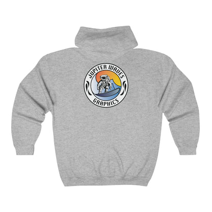 Jupiter Waves Graphics Color Logo Unisex Heavy Blend™ Full Zip Hooded Sweatshirt