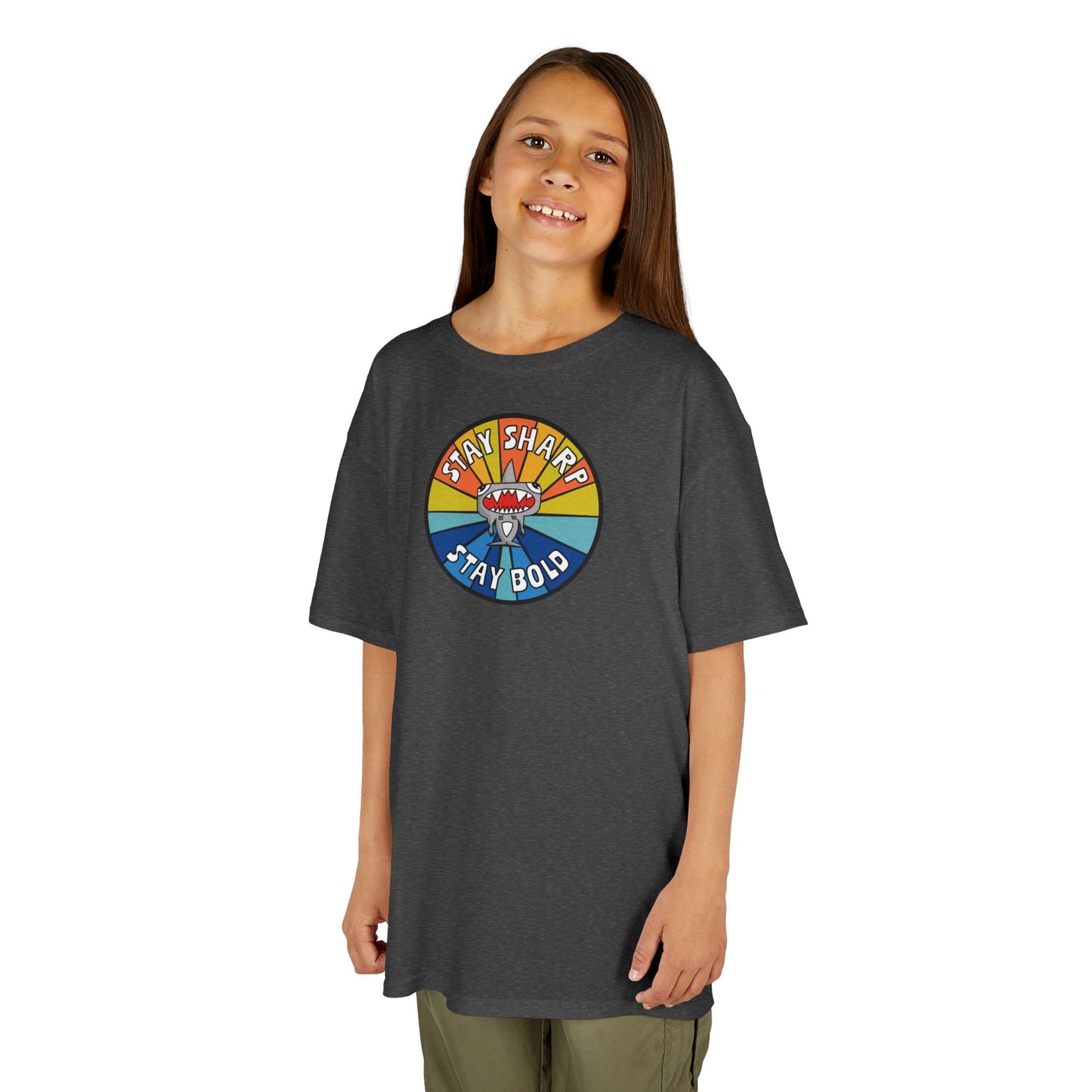 Kids Shark T-Shirt - "STAY SHARP" "STAY BOLD"