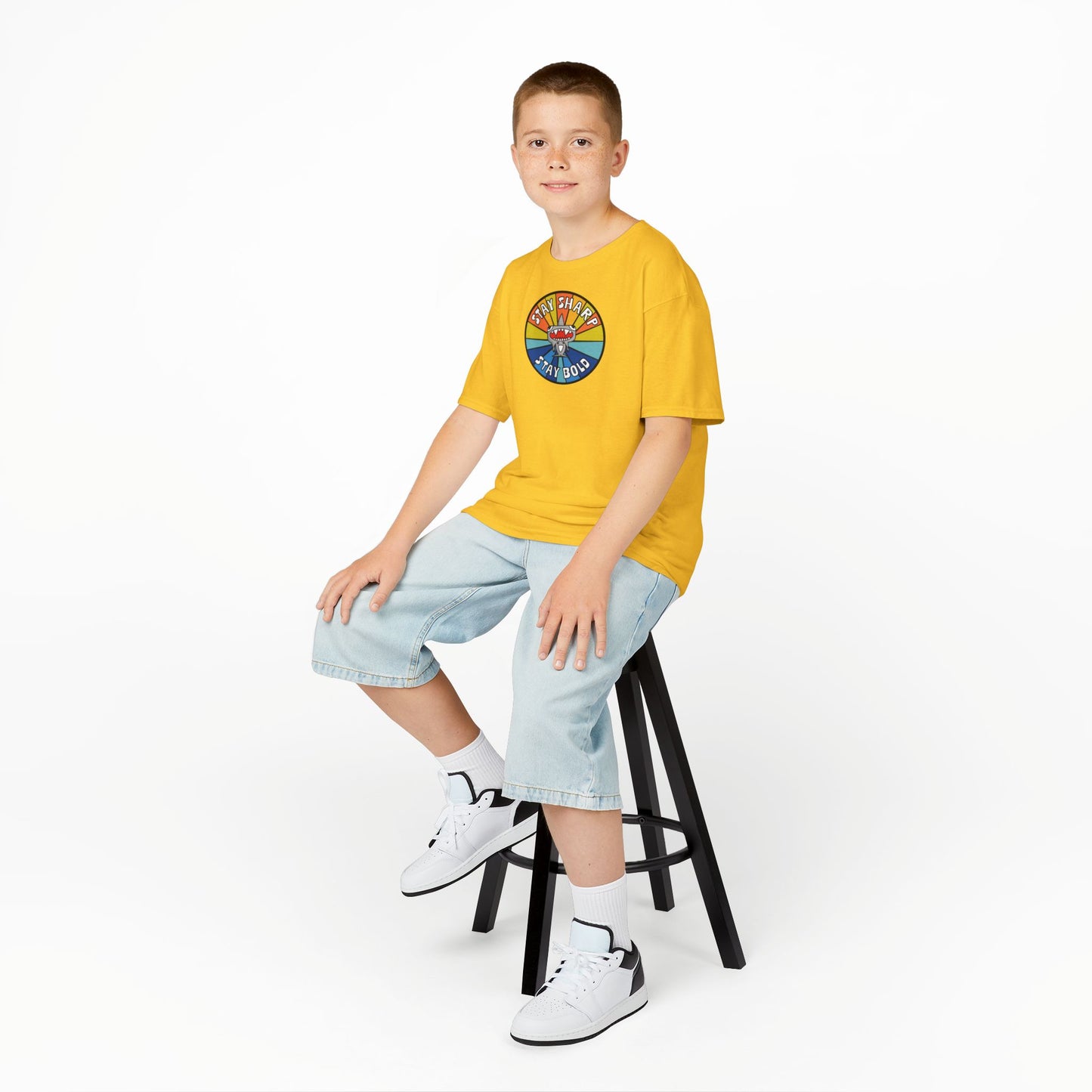 Kids Shark T-Shirt - "STAY SHARP" "STAY BOLD"