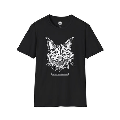 Black and White Bobcat Unisex T-Shirt.