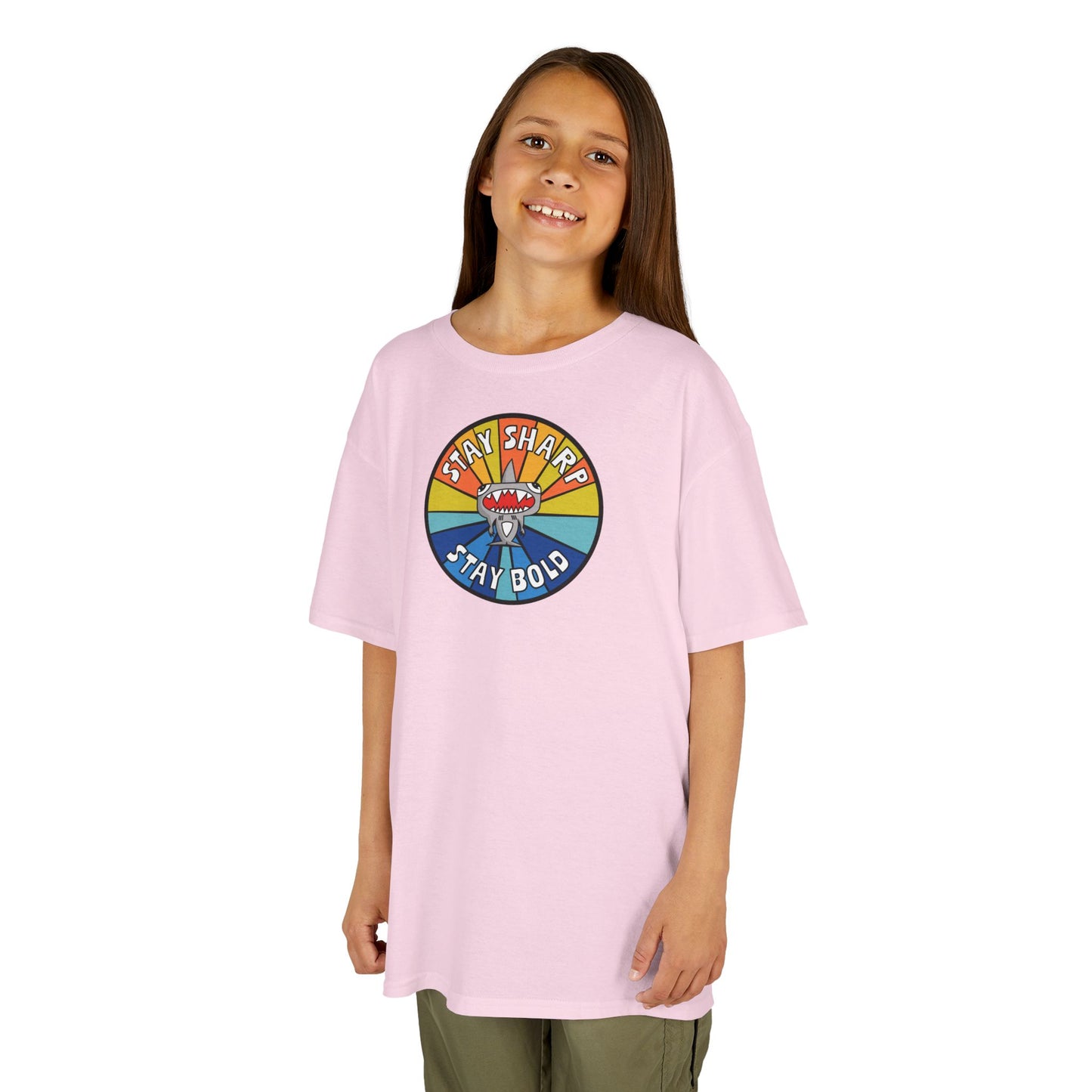 Kids Shark T-Shirt - "STAY SHARP" "STAY BOLD"