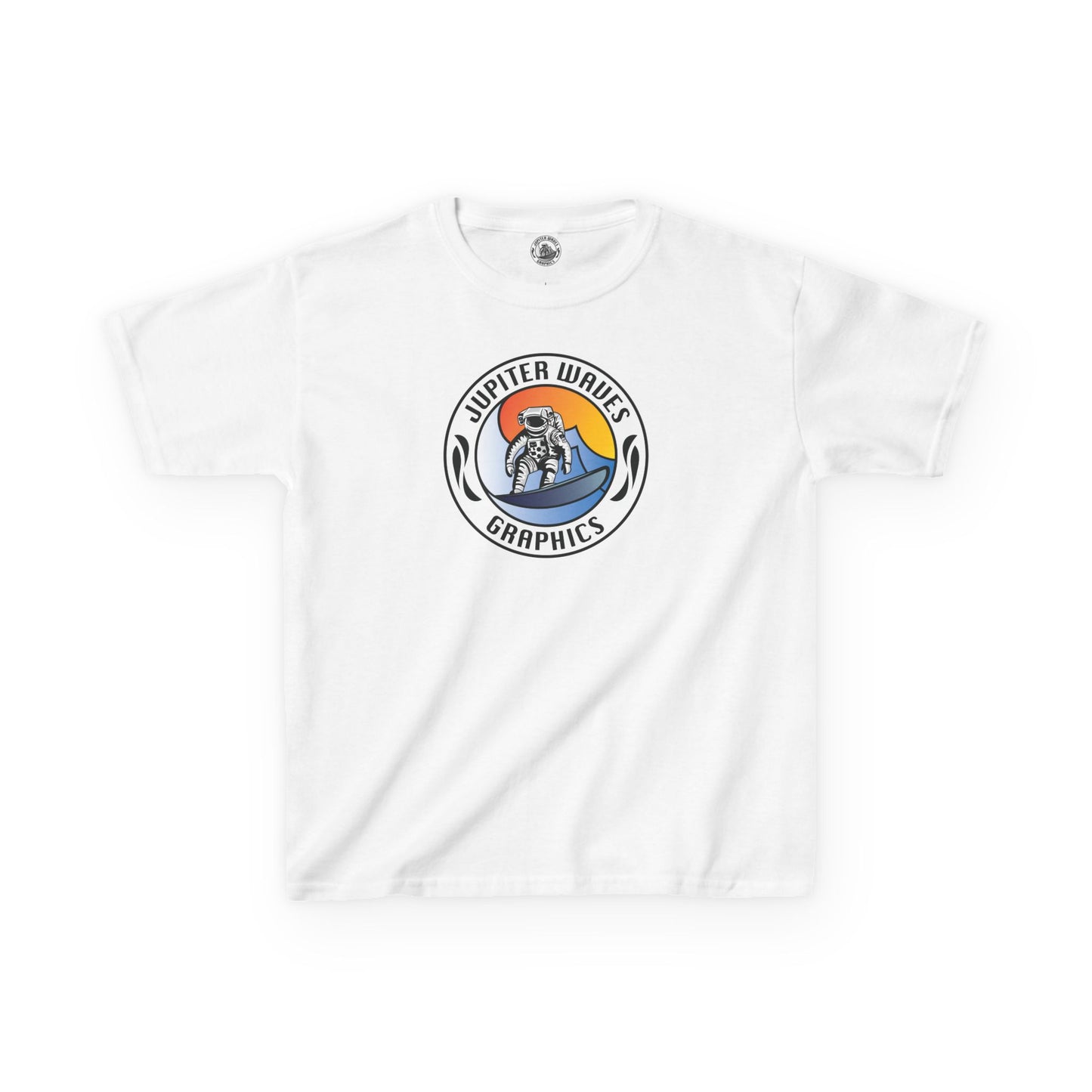 Kids Jupiter Waves Graphics Color Logo Shirt.