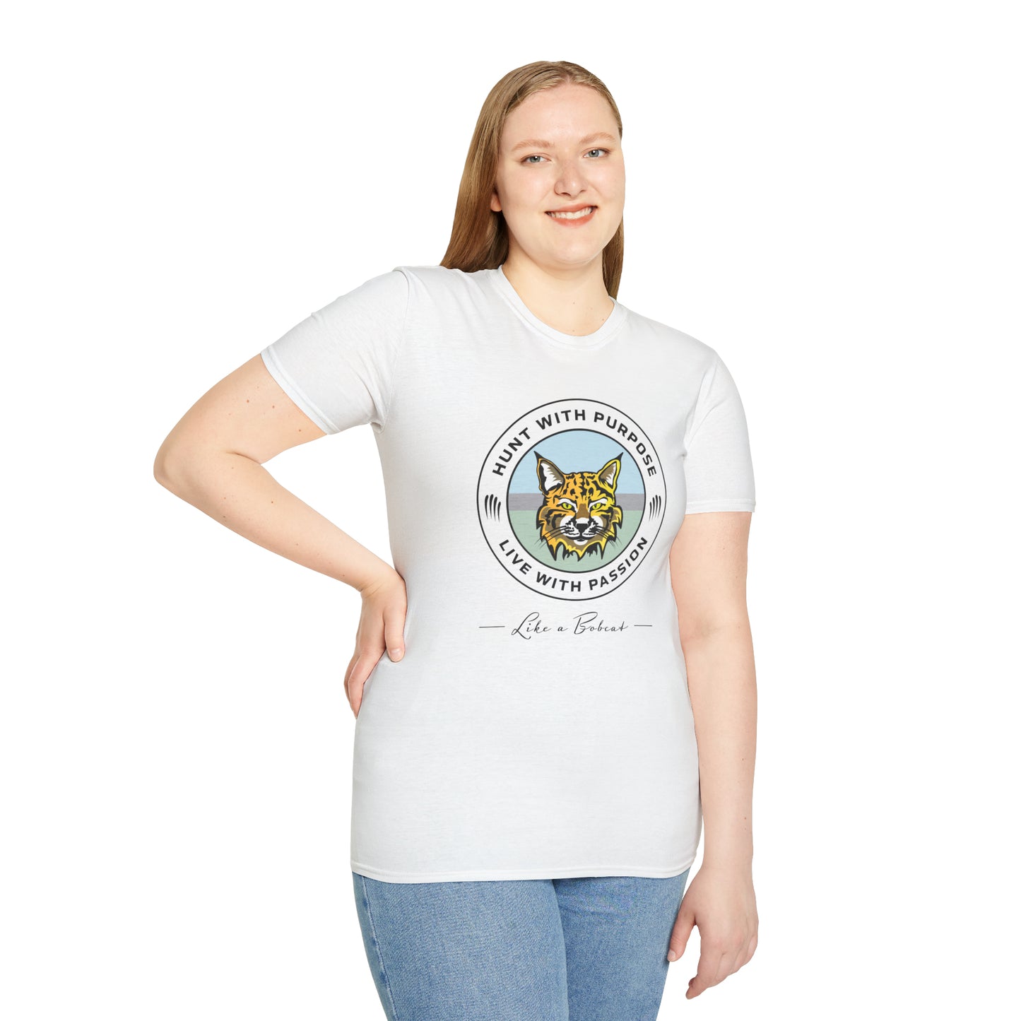 Bobcat Unisex T-Shirt "HUNT WITH PURPOSE" "LIVE WITH PASSION"