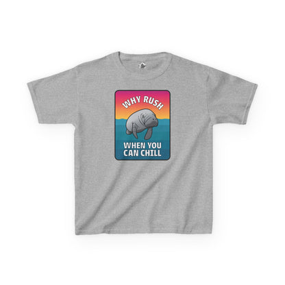 Manatee T-shirt for Kids: "Why Rush When You Can Chill"