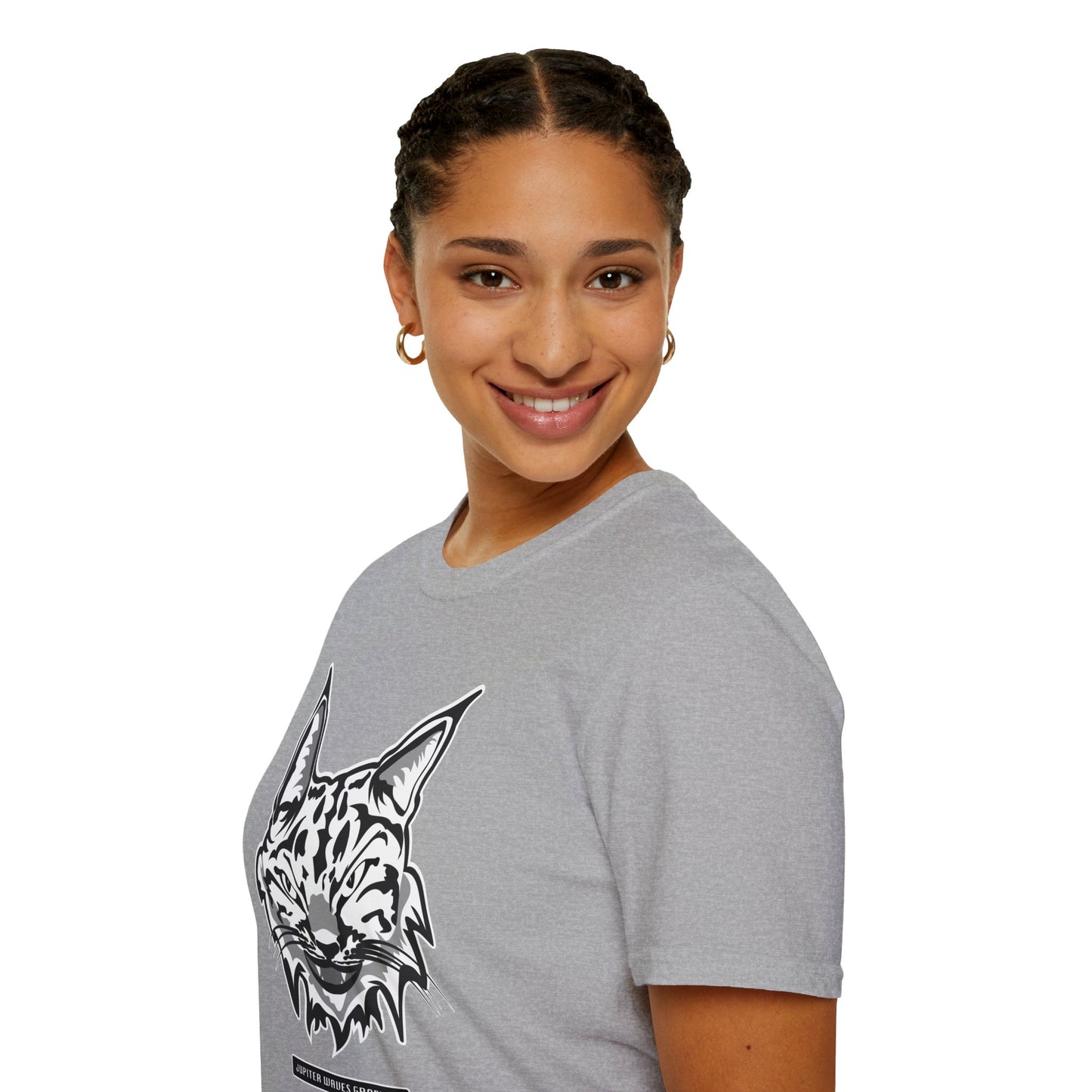 Black and White Bobcat Unisex T-Shirt.