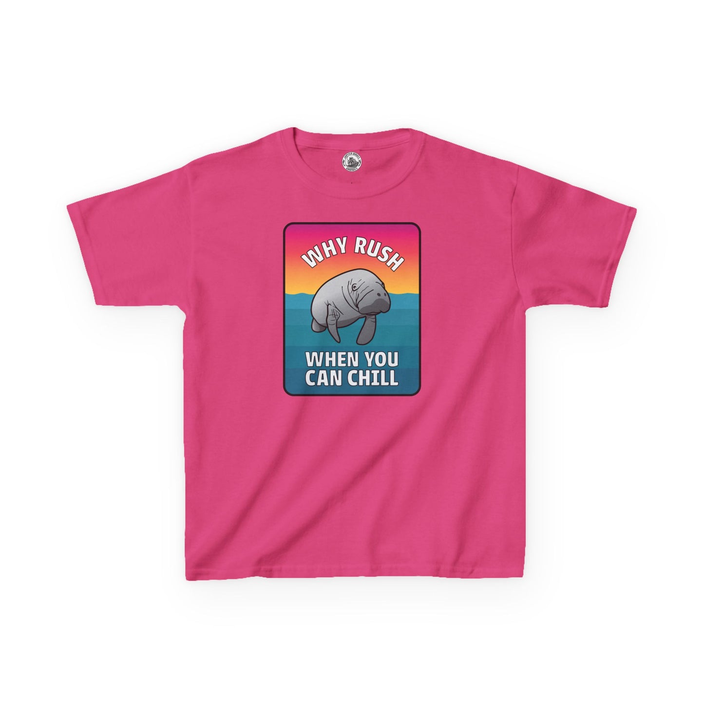 Manatee T-shirt for Kids: "Why Rush When You Can Chill"