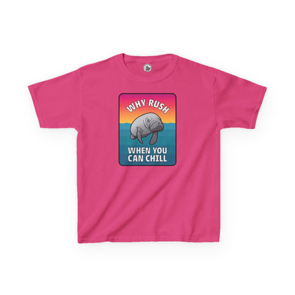 Manatee T-shirt for Kids: "Why Rush When You Can Chill"