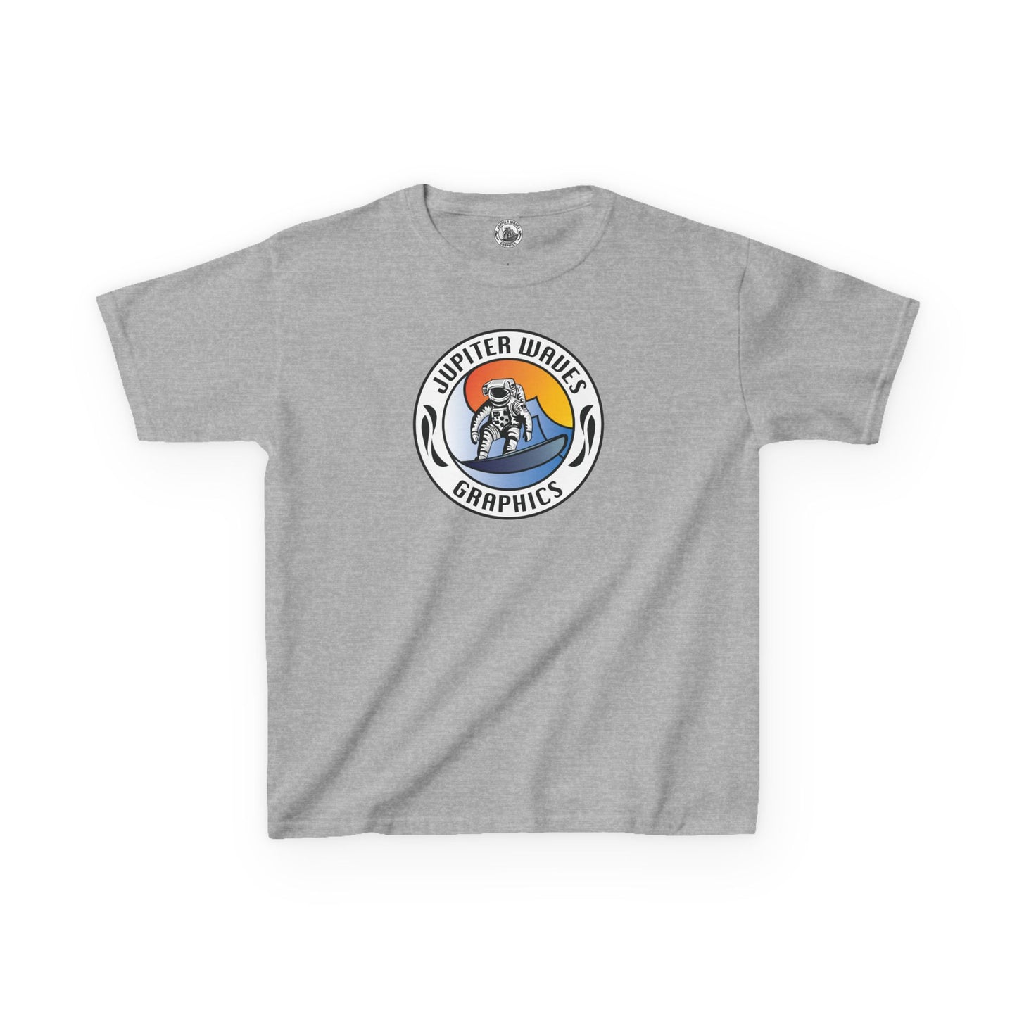Kids Jupiter Waves Graphics Color Logo Shirt.