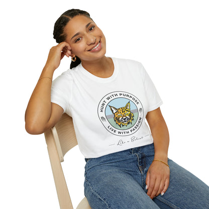 Bobcat Unisex T-Shirt "HUNT WITH PURPOSE" "LIVE WITH PASSION"