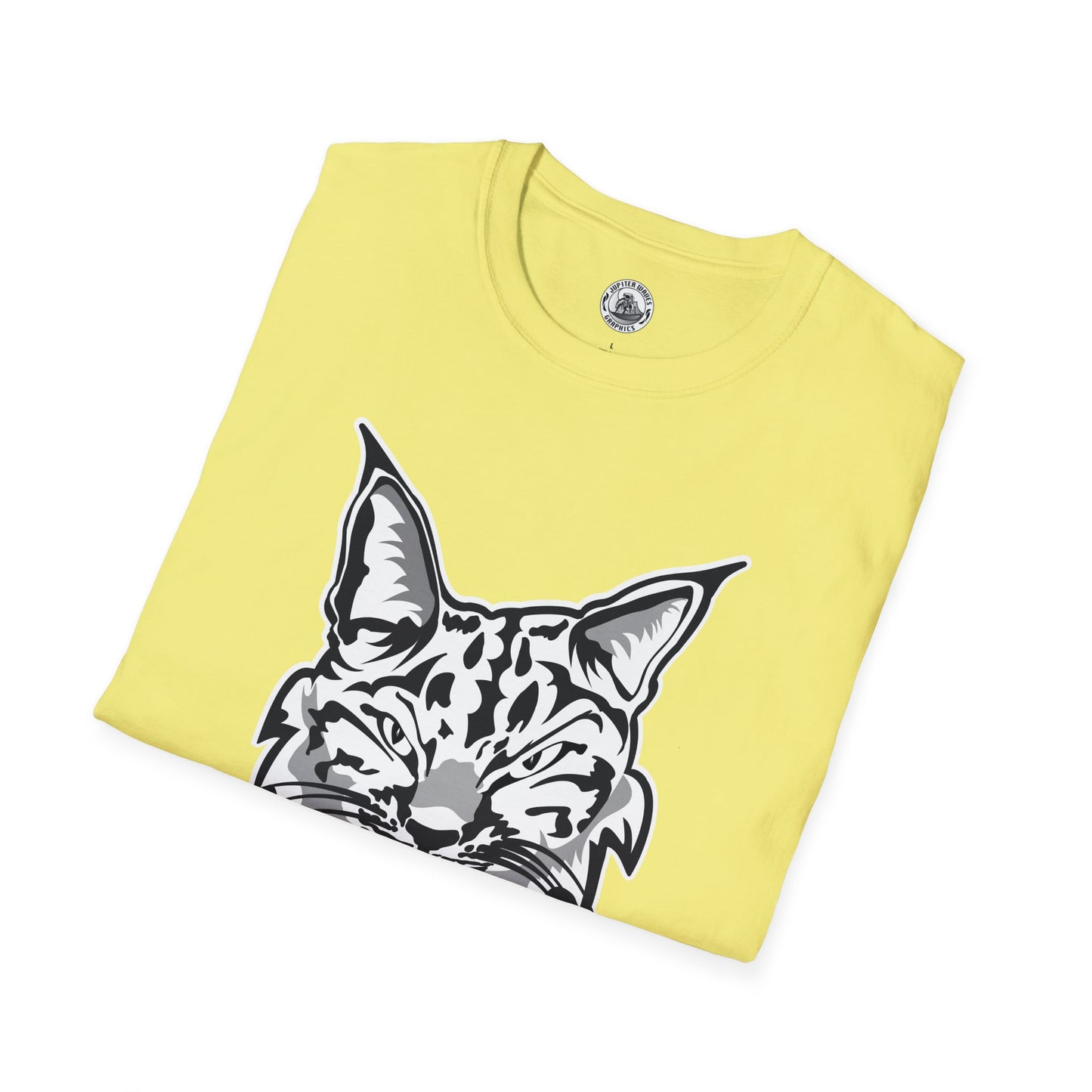 Black and White Bobcat Unisex T-Shirt.