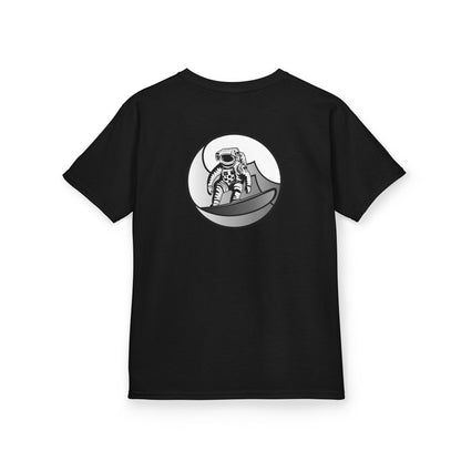 Kids Jupiter Waves Graphics Black and White Logo Shirt.