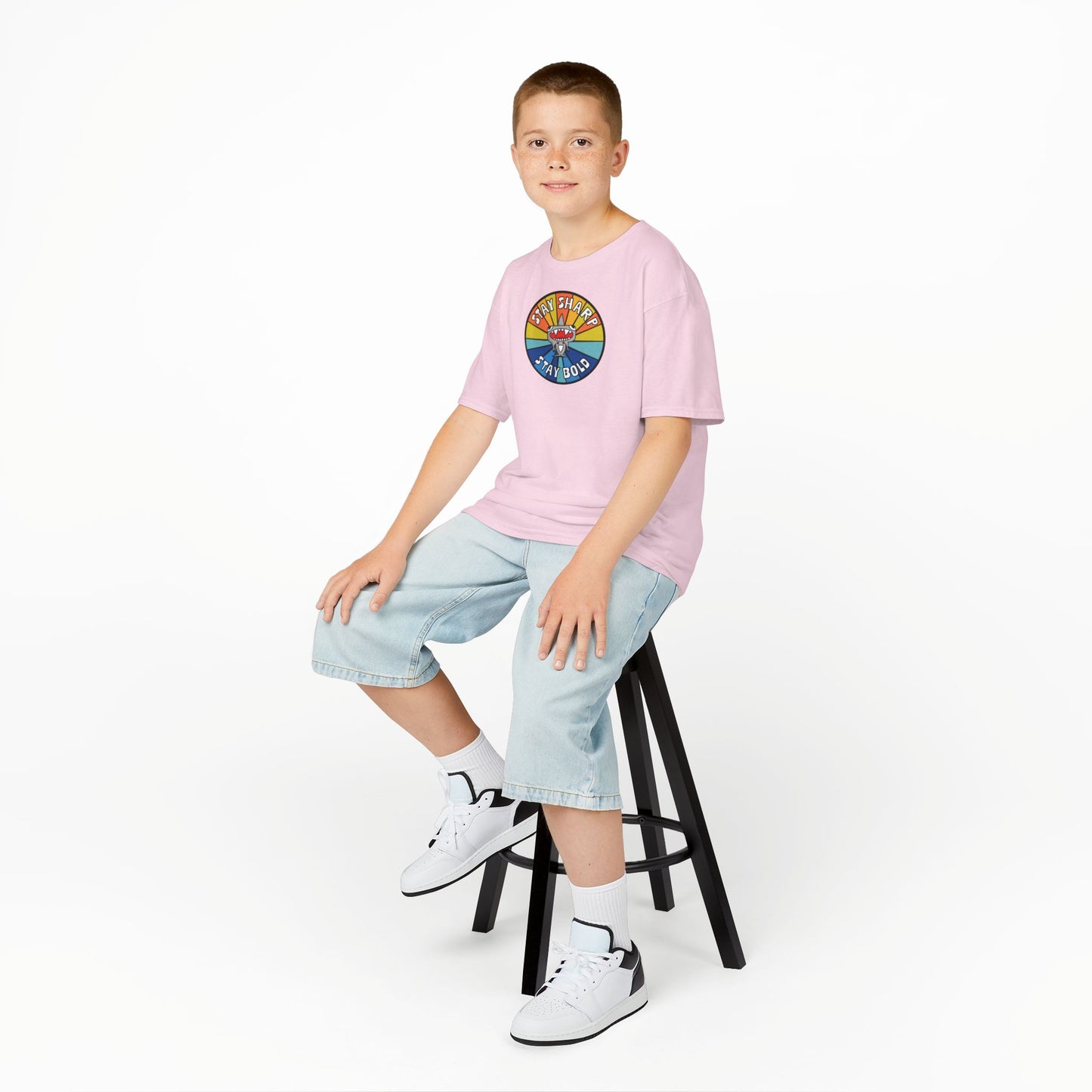 Kids Shark T-Shirt - "STAY SHARP" "STAY BOLD"