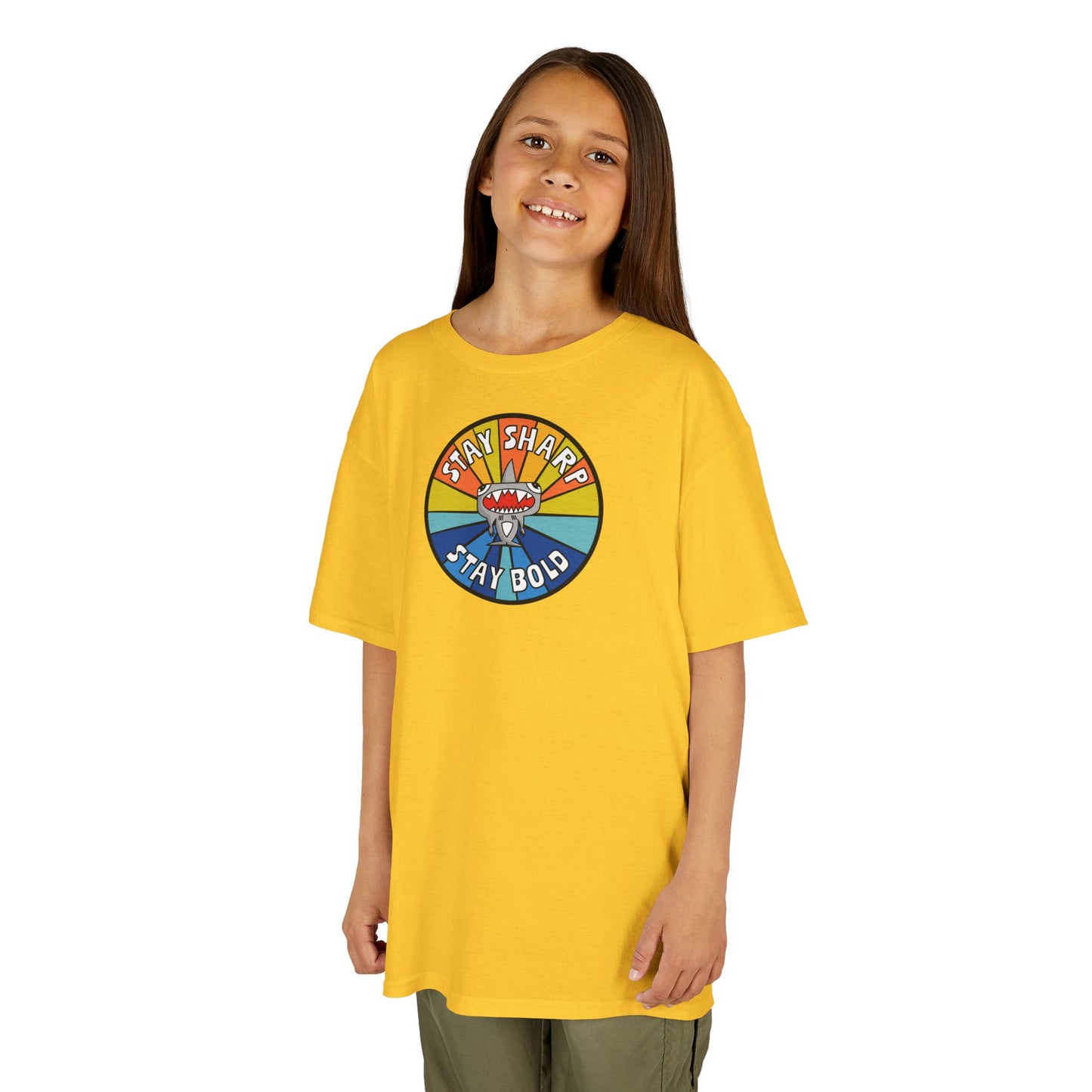 Kids Shark T-Shirt - "STAY SHARP" "STAY BOLD"