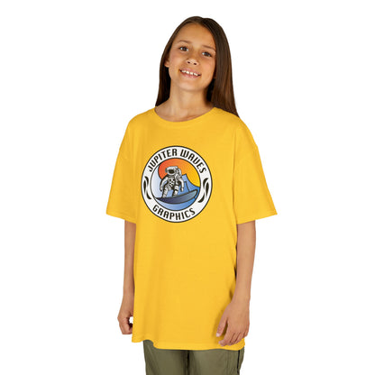Kids Jupiter Waves Graphics Color Logo Shirt.