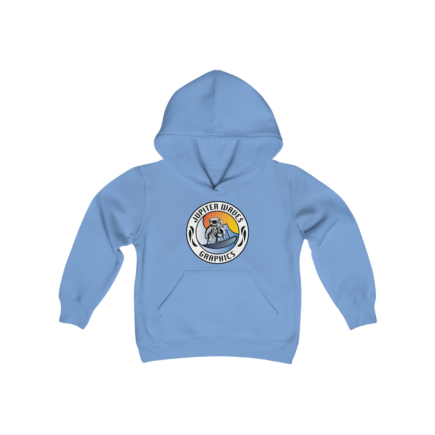 Jupiter Waves Graphics Logo / Youth Heavy Blend Hooded Sweatshirt