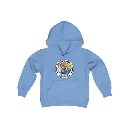 Jupiter Waves Graphics Logo / Youth Heavy Blend Hooded Sweatshirt