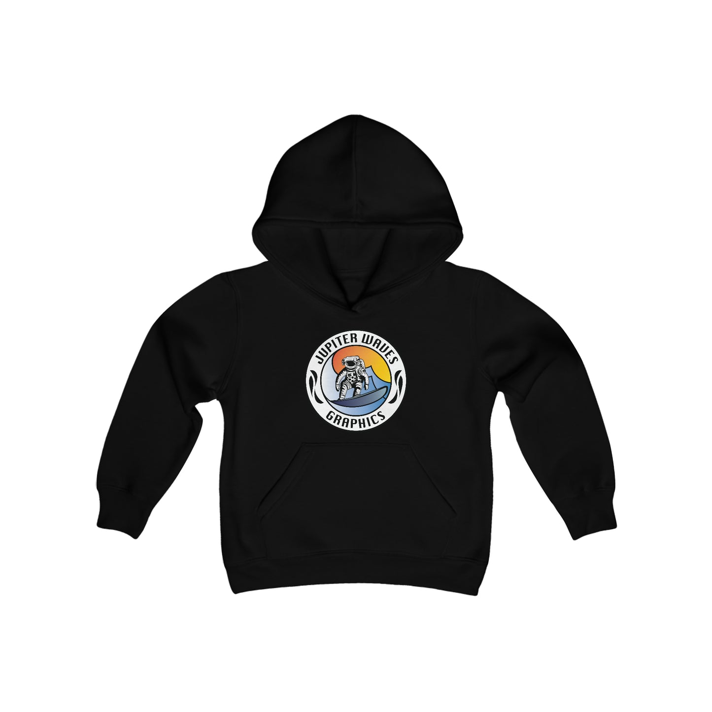 Jupiter Waves Graphics Logo / Youth Heavy Blend Hooded Sweatshirt