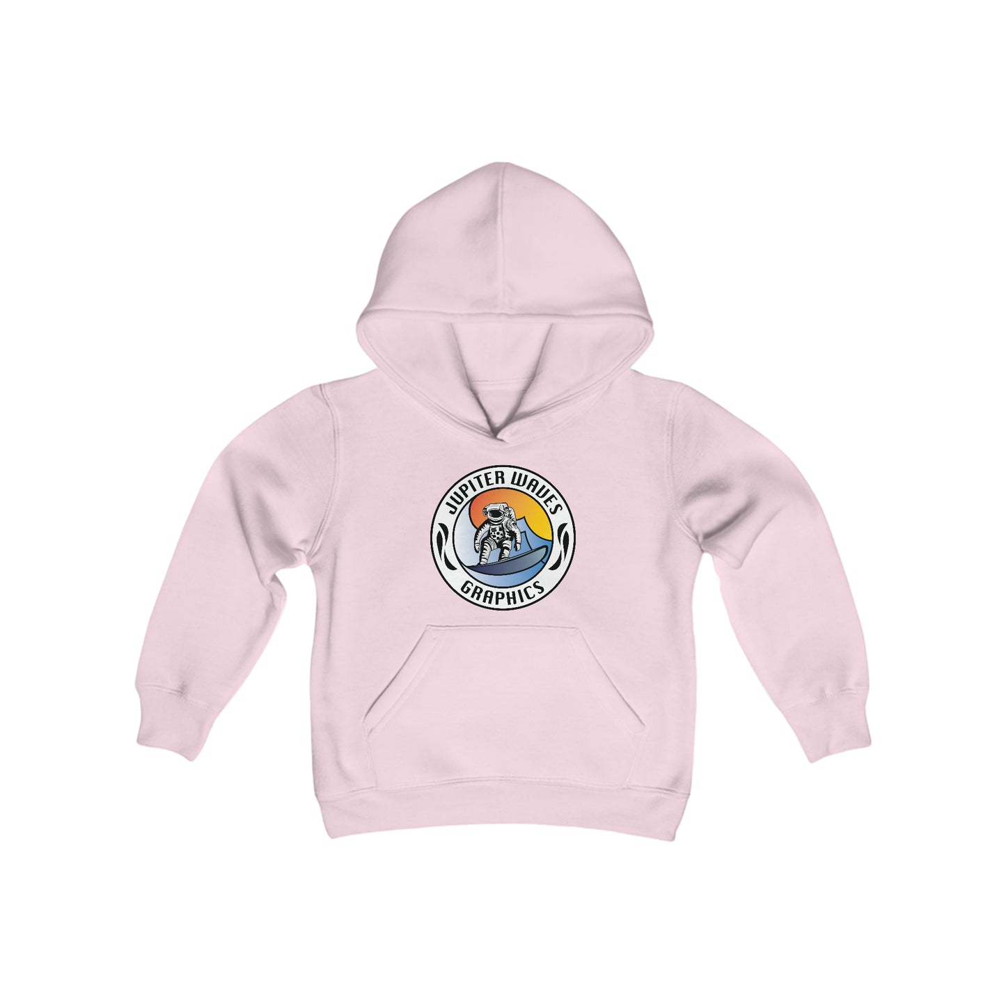 Jupiter Waves Graphics Logo / Youth Heavy Blend Hooded Sweatshirt