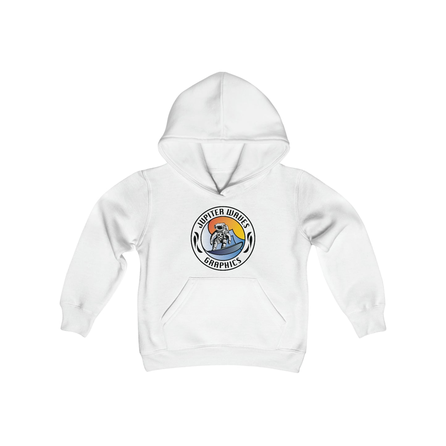 Jupiter Waves Graphics Logo / Youth Heavy Blend Hooded Sweatshirt