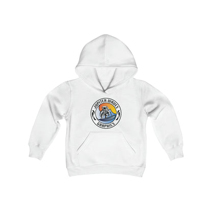 Jupiter Waves Graphics Logo / Youth Heavy Blend Hooded Sweatshirt