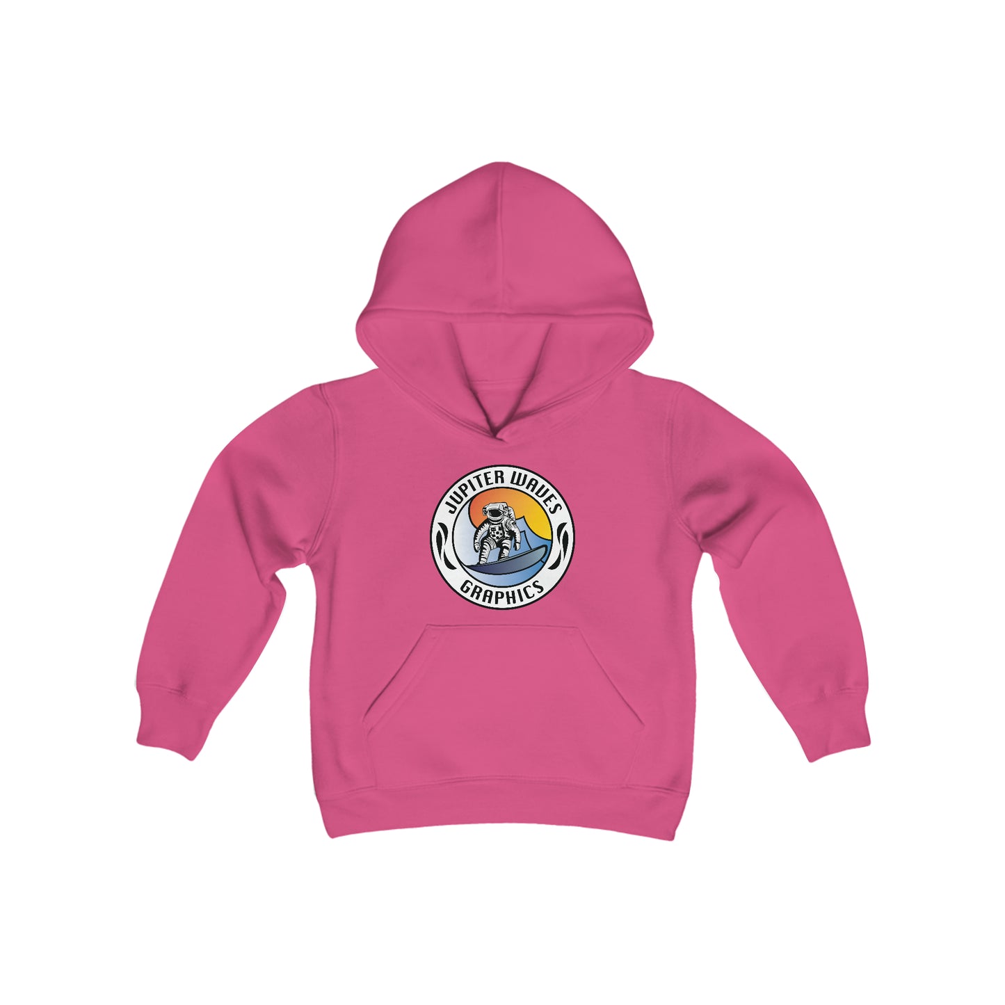 Jupiter Waves Graphics Logo / Youth Heavy Blend Hooded Sweatshirt