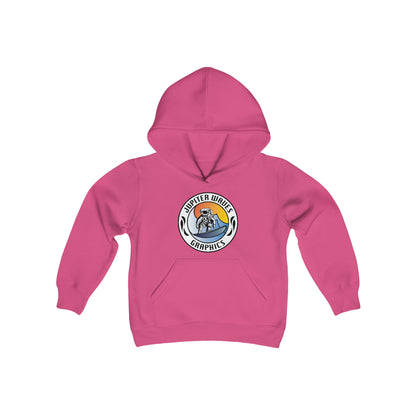 Jupiter Waves Graphics Logo / Youth Heavy Blend Hooded Sweatshirt