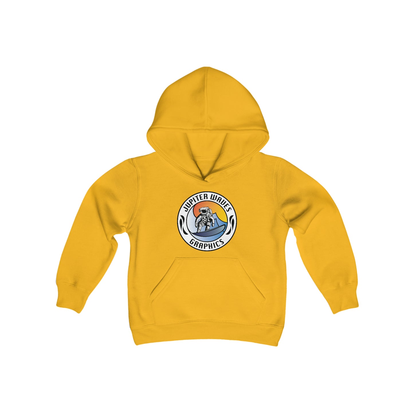 Jupiter Waves Graphics Logo / Youth Heavy Blend Hooded Sweatshirt