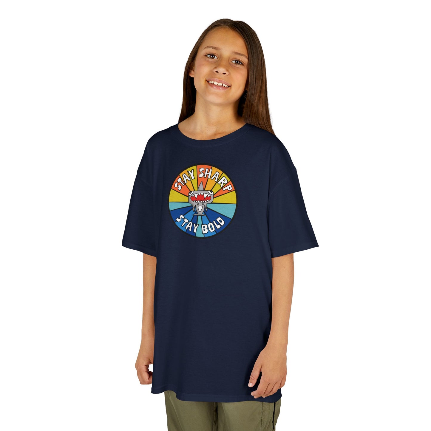 Kids Shark T-Shirt - "STAY SHARP" "STAY BOLD"