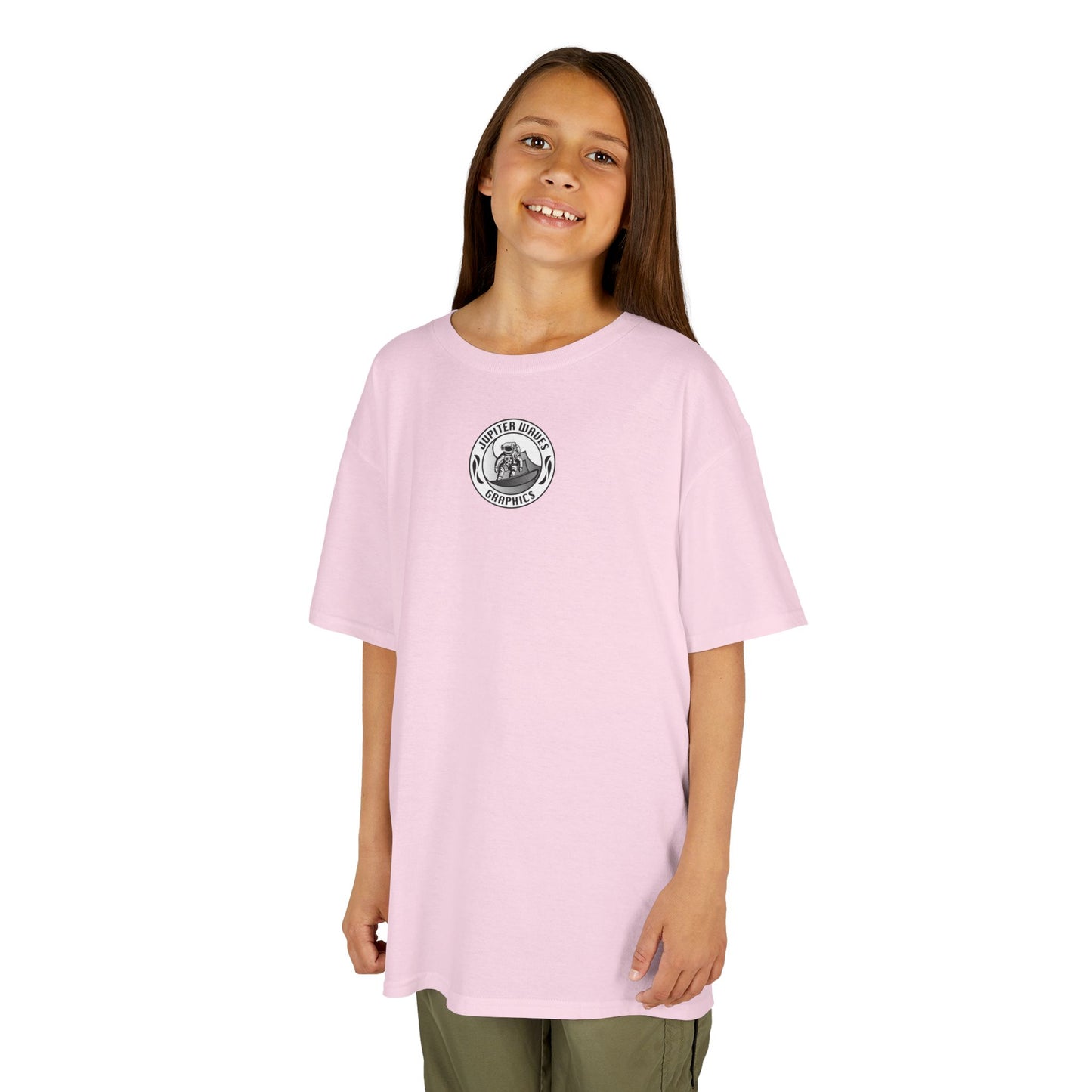 Kids Jupiter Waves Graphics Black and White Logo Shirt.