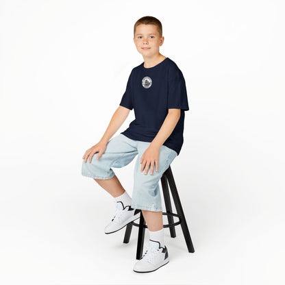 Kids Jupiter Waves Graphics Black and White Logo Shirt.