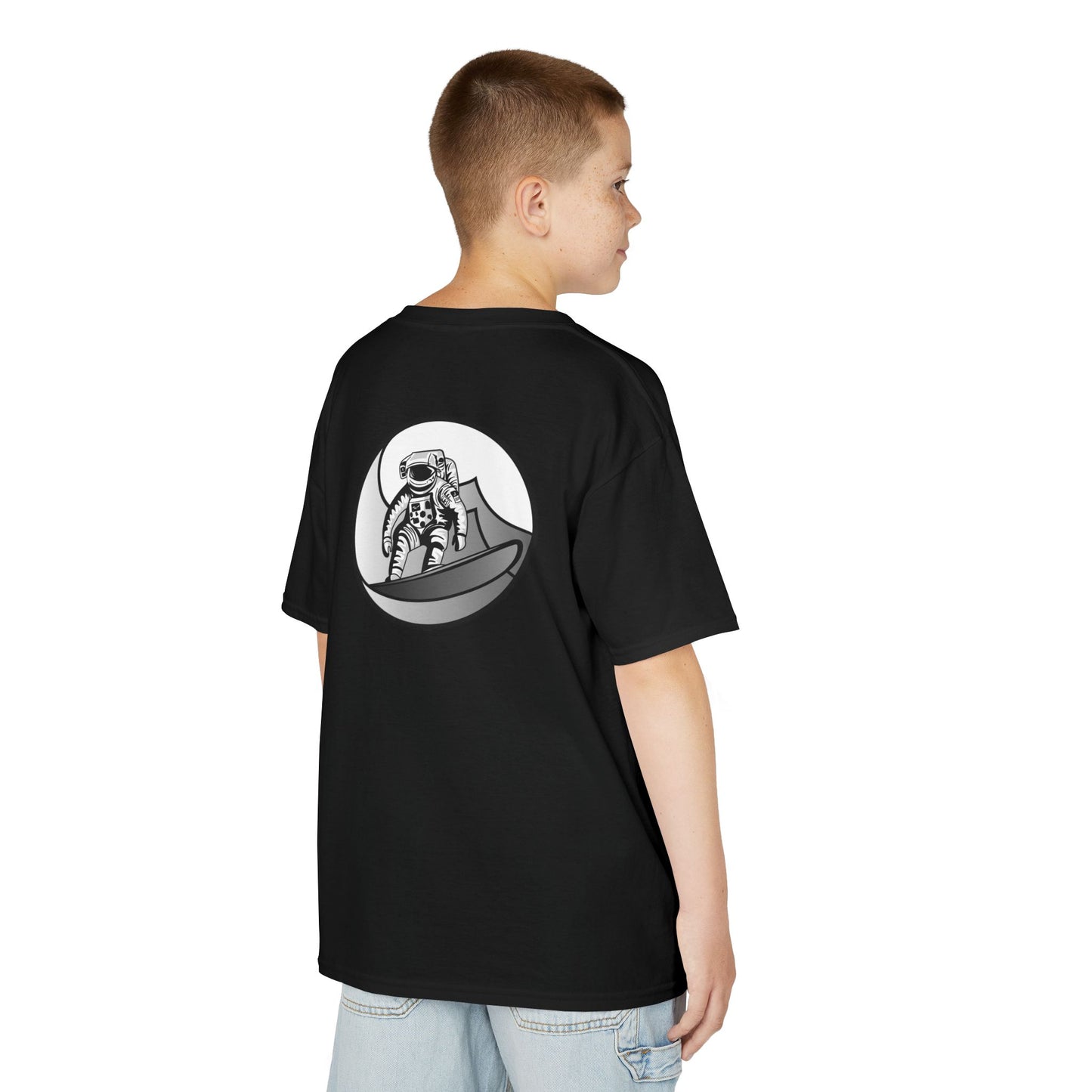 Kids Jupiter Waves Graphics Black and White Logo Shirt.
