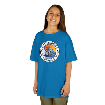 Kids Jupiter Waves Graphics Color Logo Shirt.