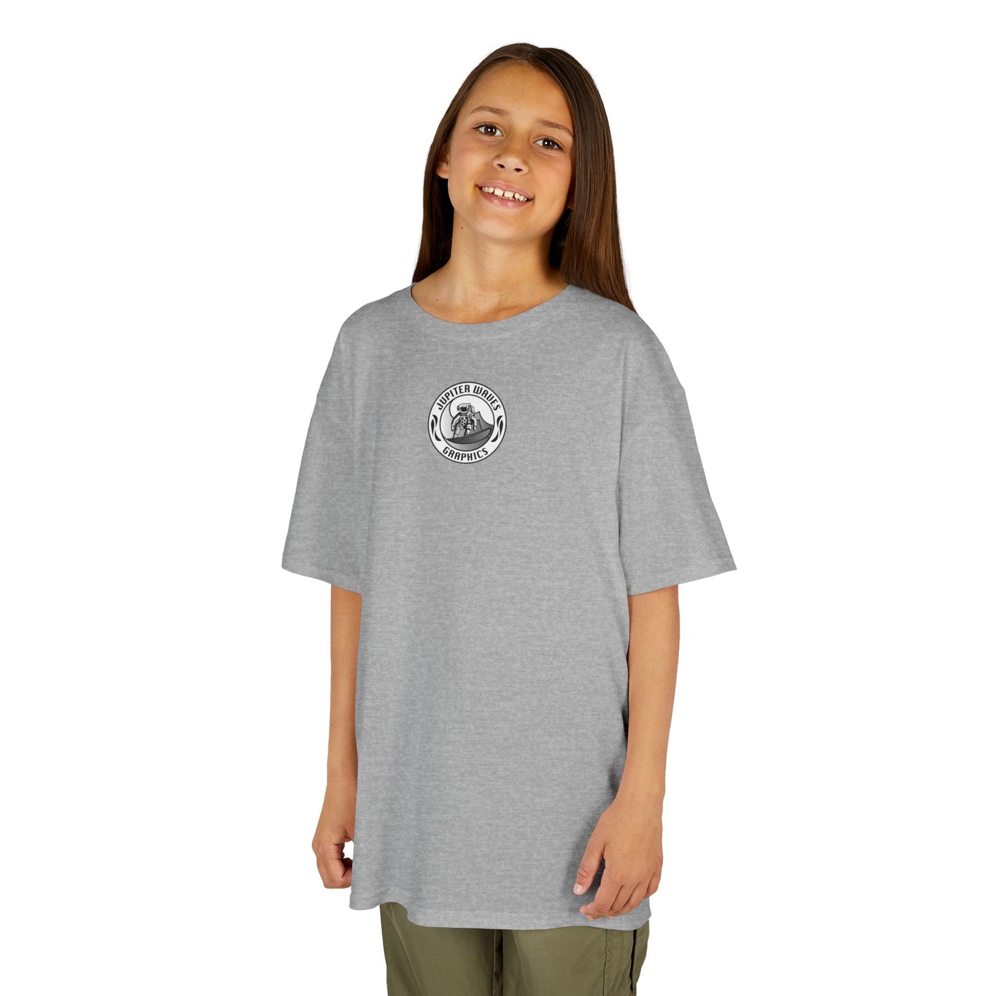 Kids Jupiter Waves Graphics Black and White Logo Shirt.