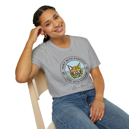 Bobcat Unisex T-Shirt "HUNT WITH PURPOSE" "LIVE WITH PASSION"